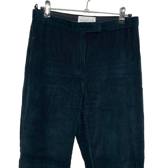 Aritzia Babaton Albers Pants Women’s Size 4 Dark Green Corduroy Kick Flare Crop - Picture 3 of 12